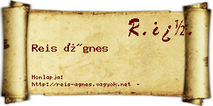 Reis Ágnes névjegykártya