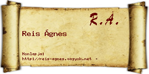 Reis Ágnes névjegykártya